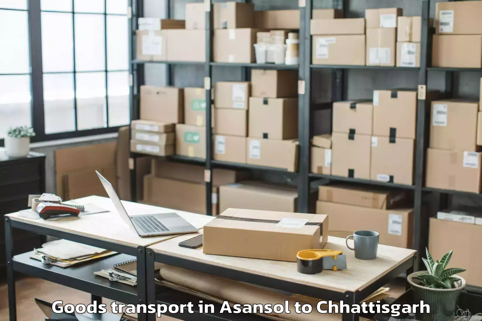 Book Your Asansol to Malkharoda Goods Transport Today